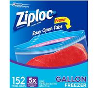 Ziploc Bolsas de galón con doble cremallera - Total: 152 Bolsas (4 X 38 ct.)