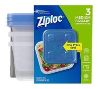 Ziploc Contenedor, cuadrado mediano, 40 oz - 3 unidades
