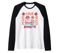 Zipolite - Playa del Amor de la Paz Camiseta Manga Raglan