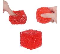 Ziporiajoy Cubo de hielo de panal Squishy Fidget Toy - 5 cm Sensory Stress Cube con textura - Juguete antiestrés táctil para niños y adultos - Juguete silencioso de rebote lento (rojo)