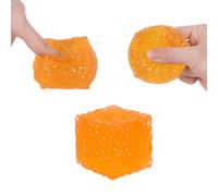 Ziporiajoy Cubo de hielo de panal Squishy Fidget Toy - 5 cm Sensory Stress Cube con textura - Juguete antiestrés táctil para niños y adultos - Juguete silencioso de rebote lento (amarillo)