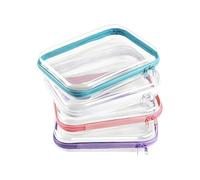 Zipper Bags, Transparent Pouch Cases, Makeup Storage Organizers, Toiletry Pencil Container Set, 4-Piece Kit for Women Cosmetics Snacks Skin Care Products ToiletriesUse, 7.87x4.72x1.97 Inches