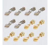 Zipper Fermeture Eclair, 12pcs 3# Fermeture Eclair Zipper Repair Réparation De Fermeture À Glissière（ Oro y Plata）