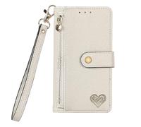Zipper Funda para Vivo Y21s Carcasa Libro de PU Cuero Mujer Monedero Cremallera Design Ranuras de Tarjeta Soporte Plegable Cierre Magnético Case Flip Cover para Vivo Y21s,Gris
