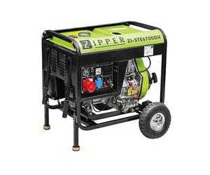 Zipper Grupo Electrógeno Diésel ZI-STE6700DH - 5700W, 230V, 12.5L, Encendido Electrónico, 12V, Ruedas