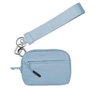 Zipper Keychain Wallet - Portable Nylon Card Case with Coin Purse