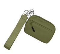 Zipper Keychain Wallet - Portable Nylon Card Case with Coin Purse
