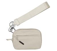 Zipper Keychain Wallet - Portable Nylon Card Case with Coin Purse | Women’s Small Hand Strap Wallet, Compact Key Ring Holder for ID, Credit Cards, cions, Cash, Secure Travel Organizer, Lightweight