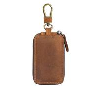 Zipper Leather Key Case - Small Portable Organizer For Car Keys, Home Keys & Cards | Leather Key Pouch Ideal For Travel, & Everyday Use