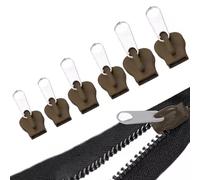 Zipper Pull Replacement - Kit de reparación de cremallera | 6 piezas Sturdy Zips Fixer Heavy Duty Zipper Head Accessories | Kit de reparación de cremalleras deslizantes Detachable Zips Slider Repair |