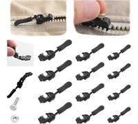Zipper Repair Repair Replacement Kit, Zip Slider Repair Instant Kit, Fix Zipper Removable Replacement Pack, Universal Instant Zipper Fix Sliding Teeth Screw Head with 3 Different Sizes (12pcs)