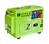 ZIPPER ZI-STE7500DSH Generador Electrico de Diesel, Motor 4 Tiempos, 7500W, 230V, Silencioso, Portatil, para Obra, Hogar y Emergencias