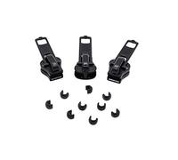 Zipperstop Zipper Repair Kit de reparación de Cremallera, plástico Vislon YKK #5, 3 Deslizadores y topes universales, Negro