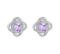ZIPPICE Pendientes de tuerca de plata de ley 925 con piedra natal de junio, aretes de tuerca con nudo celta, joyería de regalo de cumpleaños para mujeres y madres
