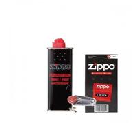 Zippo - 3 piezas de gasolina Zippo de 125 ml + 1 mecha + 6 piedras + algodón y fieltro
