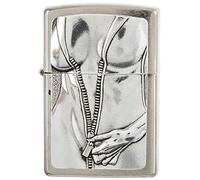 Zippo Gasolina Mechero Zipper- Chica Mujer Sexy - Latón Acero Inoxidable Cromo