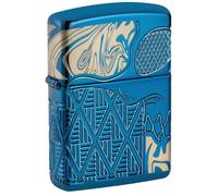 Zippo Armor Taschenfeuerzeug, Motiv Totenkopf, Blau