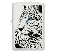 ZIPPO - Big Cat Design - Color Image - White Matte - Mechero de tormenta, Recargable, en Caja de Regalo