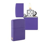 Zippo Diseño con Llama de Zippo Purple Matte - Laser Engrave - Mechero, rellenable, en una Caja de Regalo de halta Calidad, Purple Matte - No Logo