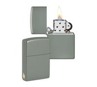 Zippo Diseño con Llama de Zippo Sage - Laser Engrave - Mechero, rellenable, en una Caja de Regalo de halta Calidad, Sage - No Logo