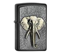 ZIPPO - Elefant Tri Colour Emblem - Gray Dusk - Mechero para tormentas, Recargable, en Caja de Regalo