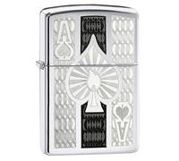 Zippo Classic - Encendedor de Cocina (Cromo), High Polish Chrome - Ace of Spade