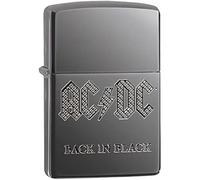 Zippo AC/DC - Auto gravé - Armor - Glace Noire hautement polie - Briquet tempête, Rechargeable, Dans UNE boîte Cadeau de qualité ZIPPO AC/DC - Auto Grabado - Armor -