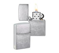 Zippo Encendedor a Prueba de Viento - Diseño de Llama - Cromo Cepillado - Recargable - Reutilizable - Diseño a Prueba de Viento - Caja de Regalo Hecho en EEUU - Exclusivo en Amazon