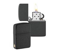 ZIPPO - Diseño con Llama de Zippo - Replica 1941 Black Crackle - Laser Engrave - Mechero, rellenable, en una Caja de Regalo de halta Calidad