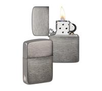 ZIPPO - Diseño con Llama de Zippo - 1941 Replica Black Ice® - Laser Engrave - Mechero, rellenable, en una Caja de Regalo de halta Calidad