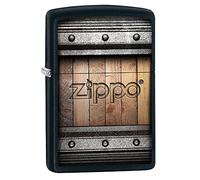 ZIPPO - Diseño Zippo, Imagen de Color, Negro Mate - Encendedor tormenta, Recargable, en una Caja para Regalo