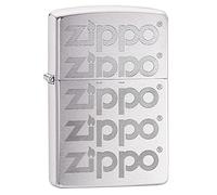 Zippo Auto Grabado, Cromo Cepillado, Encendedor tormenta, Recargable, en una Caja para Regalo, Chrome Brushed - Zippo Logo