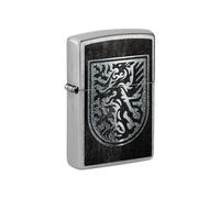 Zippo Encendedor a Prueba de Viento - Dragón - Cromo Envejecido Imagen 540° - Recargable Uso de por Vida - Llama Ajustable - Caja Regalo - Metal - Hecho en EEUU