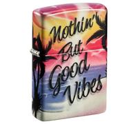 Zippo Encendedor a Prueba de Viento - Good Vibes - 540 Color, Brilla en la Oscuridad - Recargable - Reutilizable - Diseño a Prueba de Viento - Caja de Regalo Hecho en EEUU
