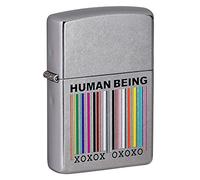Zippo Encendedor a Prueba de Viento - Human Being - Acabado Street Chrome con Color Image - Recargable - Reutilizable - Diseño a Prueba de Viento - Caja de Regalo Hecho en EEUU