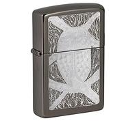 Zippo Encendedor a Prueba de Viento - John Smith Gumbula Design con Grabado Láser - Acabado Black Ice - Recargable - Reutilizable - Diseño a Prueba de Viento - Caja de Regalo - Hecho en EEUU