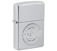 Zippo Encendedor a Prueba de Viento - Modelo Freedom Machine - Acabado Cromo de Alto Brillo - Recargable - Reutilizable - Diseño a Prueba de Viento - Caja de Regalo - Hecho en EEUU