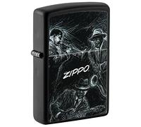 Zippo Encendedor a Prueba de Viento - Modelo Jazz Musicians - Acabado Negro Mate con Color Image - Recargable - Reutilizable - Diseño a Prueba de Viento - Caja de Regalo - Hecho en EEUU