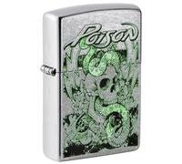 Zippo Encendedor a Prueba de Viento - Modelo Poison - Acabado Street Chrome con Color Image - Recargable - Reutilizable - Diseño a Prueba de Viento - Caja de Regalo - Hecho en EEUU