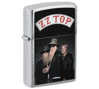 Zippo ZZ Top Design - Color Image - Brushed Chrome - Mechero de tormenta, Recargable, en Caja de Regalo, Brushed Chrome - ZZ Top