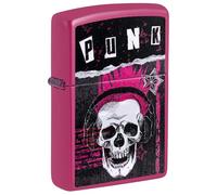 Zippo Encendedor a Prueba de Viento - Mohawk Skull Design - Recargable - Estuche de Regalo - Metal - Hecho en EEUU