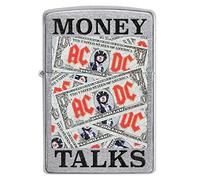 Zippo AC/DC Design - Color Image - Street Chrome - Mechero de tormenta, Recargable, en Caja de Regalo, Street Chrome - AC/DC - Money Talks