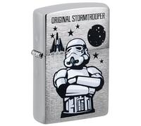Zippo Encendedor a Prueba de Viento - Original Stormtrooper Collage Diseño- High Polish Blue - Recargable - Reutilizable - Caja de Regalo Incluida - Hecho en EEUU
