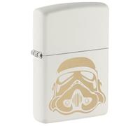 Zippo Encendedor a Prueba de Viento - Original Stormtrooper Helmet Diseño - White Matte - Recargable - Reutilizable - Caja de Regalo Incluida - Hecho en EEUU