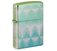 Zippo Encendedor, patrón 360 Verde Azulado de Alto Pulido, una Caja (49813), Metal