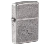 Zippo Encendedor a Prueba de Viento - Tree of Life Design - Recargable - Estuche de Regalo - Metal - Hecho en EEUU