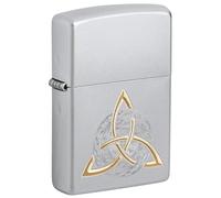 Zippo Encendedor a Prueba de Viento - Tribal Tree of Life Design - Recargable - Estuche de Regalo - Metal - Hecho en EEUU