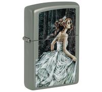 Zippo Encendedor a Prueba de Viento - Victoria Frances - Acabado Verde Salvia con Color Image - Recargable - Reutilizable - Diseño a Prueba de Viento - Caja de Regalo - Hecho en EEUU