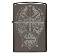 Zippo Encendedor a Prueba de Viento - Wings & Sword Model - Acabado Black Ice con Imagen Fotográfica - Recargable - Reutilizable - Diseño a Prueba de Viento - Caja de Regalo Hecho en EEUU