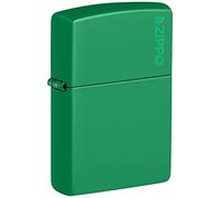 Zippo Encendedor de Bolsillo clásico con Logotipo Verde Hierba Mate